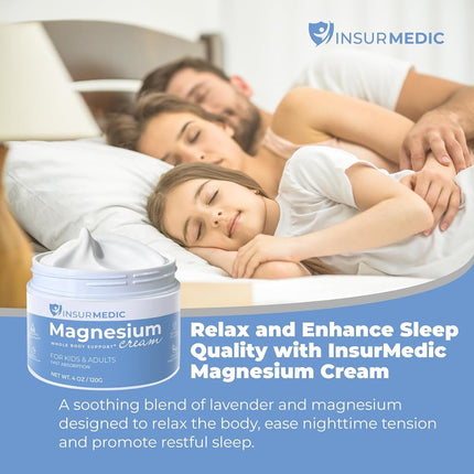 InsurMedic Magnesium Cream for Neuropathy - Nerve Muscle Cramps Body Pain & Bedtime Support - Nighttime Topical Lotion with Lavender - Kids Adults Relaxing Calming Rub for Feet Leg Back