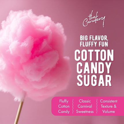 The Candery Cotton Candy Floss Sugar 32oz (2-Pack) Includes | Raspberry Blue and Strawberry | Plastic, Reusable Jars | Easy Pour Spout or Scoop | 2 LBS Jars