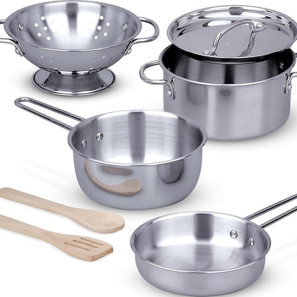 Melissa & Doug Stainless Steel Pots and Pans Prete