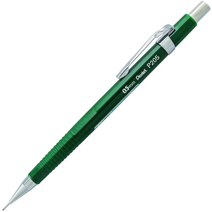 Pentel Sharp Mechanical Pencil (0.5mm), Green Barrel, Box of 12 (P205D)