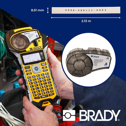 Brady M21-187-C-342 7' Length, 0.335" Width, B-342 Permasleeve Heat-Shrink Polyolefin, Black On White Color PermaSleeve Markers for BMP 21 Mobile Printer and IDPAL