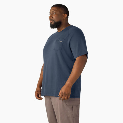 Camiseta Dickies de manga corta refrescante con bolsillo para hombre, azul marino oscuro, 3XG Grande Alto