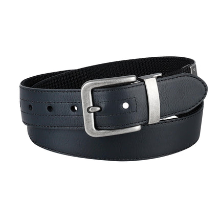 Dickies Men's Two-in-One Reversible Casual Belt, Black/Black, Small (30-32)