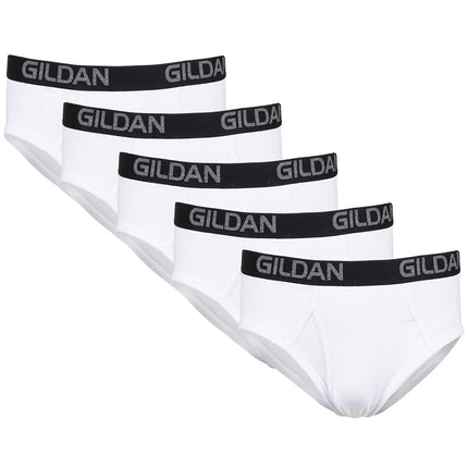 Gildan Men's Cotton Stretch Brief, Artic White (5-