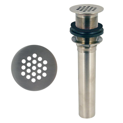 Westbrass D411-12-07 Grid Strainer Lavatory Drain w/o Overflow Holes - Exposed, Satin Nickel