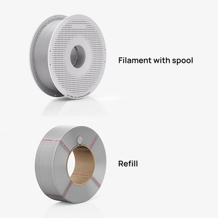 Bambu Lab ABS Filament 1.75mm 1kg Spool - High-Strength, Heat-Resistant 3D Printer Filament, Durable, Low Warp, Compatible with Bambu Lab & Most FDM 3D Printers, Silver (40102) - Refill
