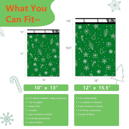 Poly Mailers 10x13 Inch, 100 Pack, Christmas Self-Seal Shipping Bags