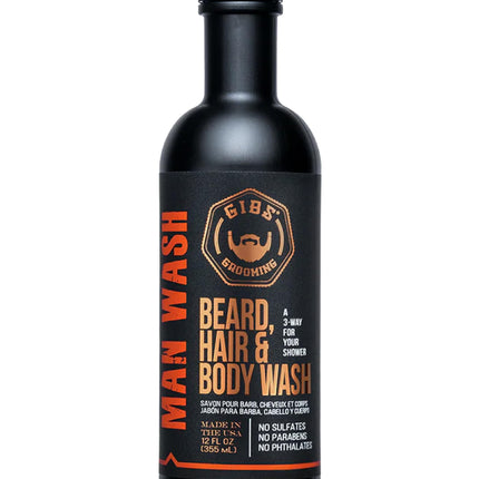 Man Wash BHB, sapone viso, barba e capelli 355 ML