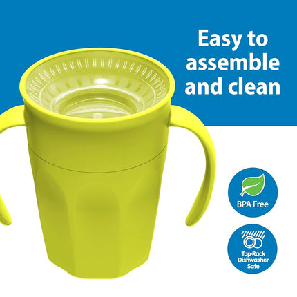 Dr. Brown's Toddler Feeding Starter Set, Travel Bundle with Cheers360 Spoutless Training Cup with Handles, 6m+, 4 Piece