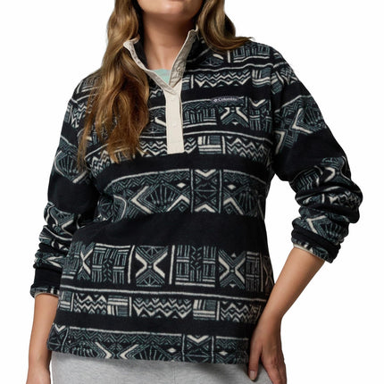 Columbia Women's Benton Springs Printed 1/2 Snap, Fleece Pull Over, Black Deschutes Days, X-Small