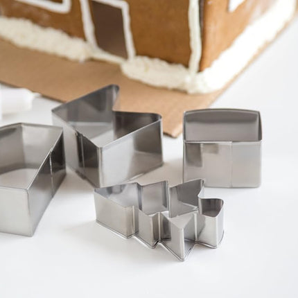 Fox Run Gingerbread House Cookie Cutter Set and Icing Bake Set, 19 Piece