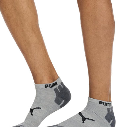 PUMA mens 6 Pack Low Cut running socks, Grey, 13-15 US