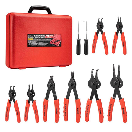 Toolwiz Snap Ring Pliers Set, 10 Pcs Internal & Ex