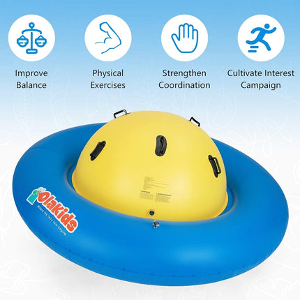 OLAKIDS - 8 FT Dome Inflatable Rocker, Outdoor Kids Rocker with 6 Safe Handles, Toddler Climbing Toy, Backyard Play Center Equipment