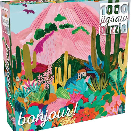 Buffalo Games Rhi James - Bonjour - Cactus Mountain AZ - 1000 Piece Jigsaw Puzzle for Adults Challenging Puzzle Perfect for Game Nights - Finished Puzzle Size is 26.75 x 19.75
