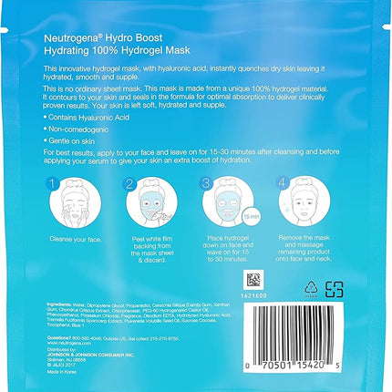 Neutrogena Hydro Boost Hydrating Hydrogel Mask, 1 Single Use Mask