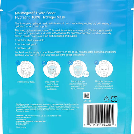 Neutrogena Hydro Boost Hydrating Hydrogel Mask, 1 Single Use Mask