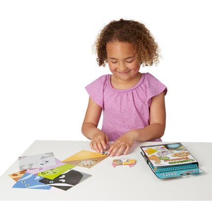 Melissa & Doug Kit de loisirs créatifs Origami Animaux en déplacement – 38 autocollants, 40 feuilles de papier origami