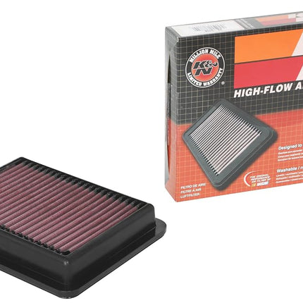 K&N Engine Air Filter: Reusable, Clean Every 75,000 Miles, Washable, Premium, Replacement Car Air Filter: Compatible with 2019-2021 MAZDA 3; 2019-2021 MAZDA CX-30, 33-3158, Red