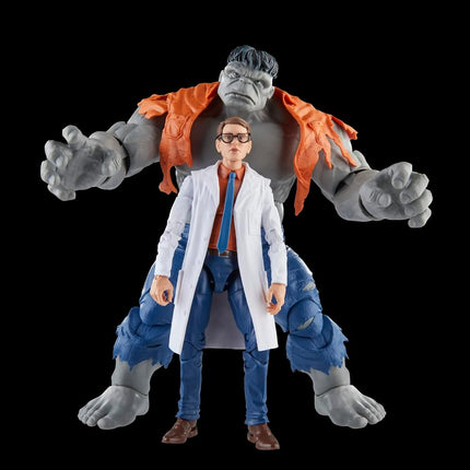 Marvel Hasbro Legends Series Gray Hulk and Dr. Bruce Banner, Avengers 60th Anniversary Collectible 6 Inch Action Figures