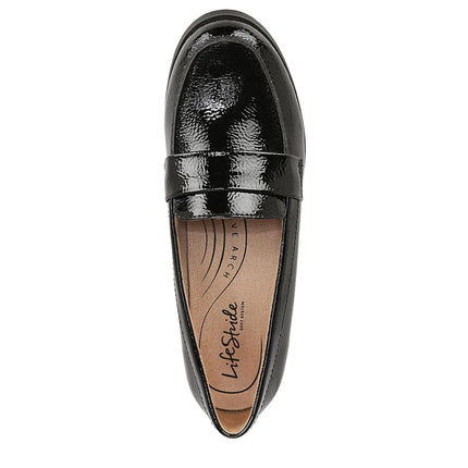 LifeStride Women's Sonoma 2 Slip on Loafers, Black Patent, 7