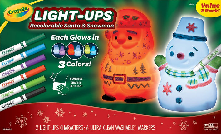 Crayola Light Ups Santa and Snowman Bundle, Recolo