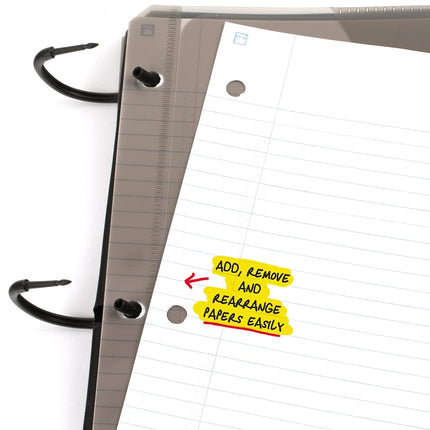 Cuaderno recargable Five Star Flex + aplicación de estudio, papel a rayas universitarias, anillas TechLock de 3,8 cm, bolsillos, separadores y pestañas, capacidad de 300 hojas, morado (29324AB6)