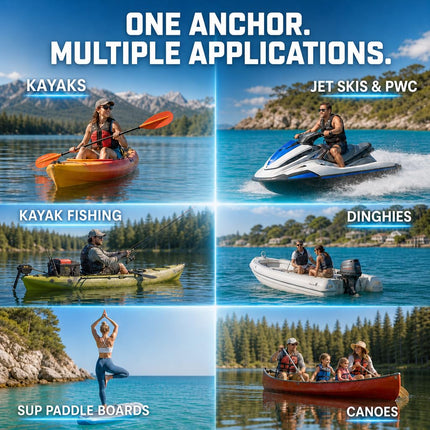 Best Marine and Outdoors Kayak Anchor, 1.6 Kg Anchor System Kit for Kayaks, Canoes, SUP Paddle Boards & Jet Skis, Fishing, Boating & Kayaking Accessories (Blue)