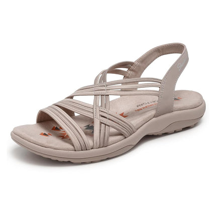 Skechers Women's Reggae Slim-Simply Stretch Sport Sandal, Natural Grey, 6 UK