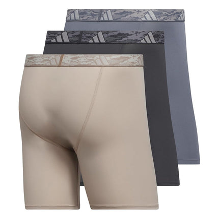 adidas Men's Microfiber 3-Pack Boxer Brief, Wonder Beige/Carbon Grey/Onix Grey, L