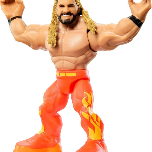 WWE Knuckle Crunchers Action Figure & Rebound Ring Playset, Includes 2.5-inch Seth Rollins Figure with Crunching Joints, Accessories & Flex Mat Technology, JFK77