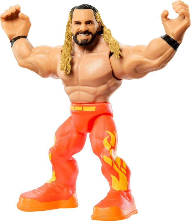WWE Knuckle Crunchers Action Figure & Rebound Ring Playset, Includes 2.5-inch Seth Rollins Figure with Crunching Joints, Accessories & Flex Mat Technology, JFK77