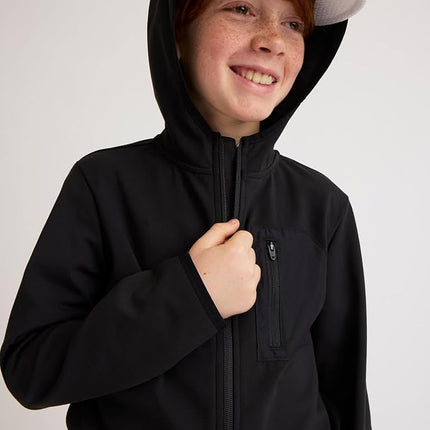 Sudadera con capucha de cremallera completa Soft Tech para niños de The Children's Place, Onyx, XXG
