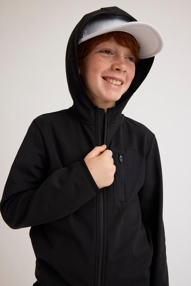 Sweat-shirt à capuche zippé en molleton doux The Children's Place pour garçons, Onyx, XXL