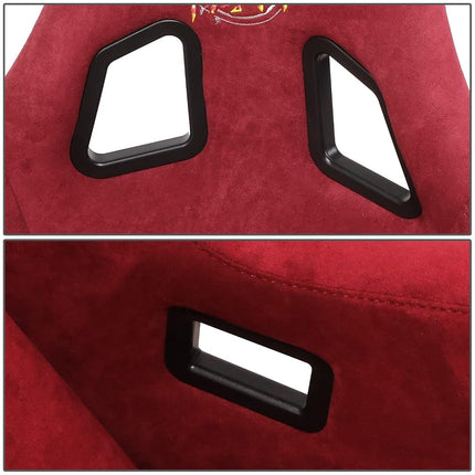 NRG Innovations NRG-FRP-302MAR-PRISMA Universal Fixed Back Bucket Racing Seat for 6-Point Harnesses, Size L, Maroon Seat Cover