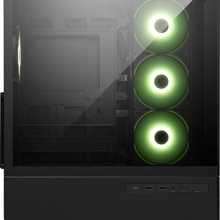 MSI MAG PANO 110R PZ - Caja de PC Gaming Mid-Tower - Panel Lateral de Cristal Templado - 3 Ventiladores ARGB de 120mm - Soporte para Refrigeración Líquida con Radiador de hasta 360mm - Panel de Malla para Flujo de Aire Optimizado