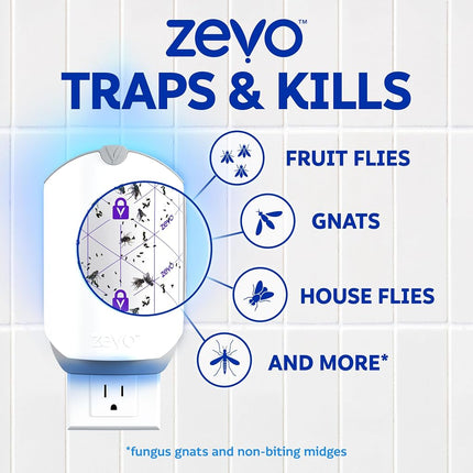 Zevo Flying Insect Trap Refill Cartridges for Fruit Flies & Gnats, 6 Count