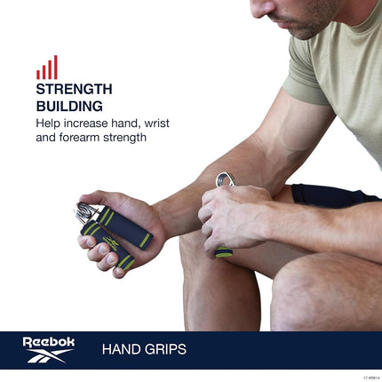 Reebok 2-Pack Hand Grip Strengthener, Spring Coiled (Red)