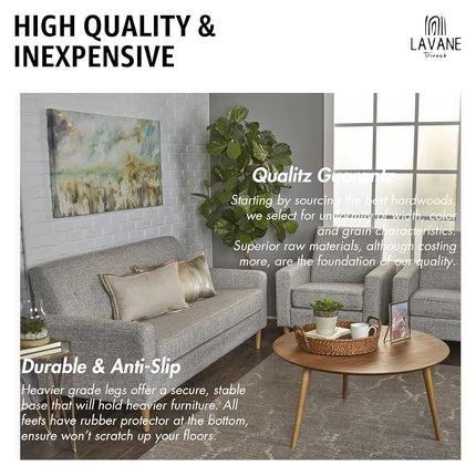 La Vane 3 inch Solid Wood Tapered Furniture Legs 4-Pack with 5/16" Thread