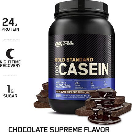 OPTIMUM NUTRITION Gold Standard 100% Casein Protein Powder, Chocolate Supreme Flavour, 848g - [packaging may vary]