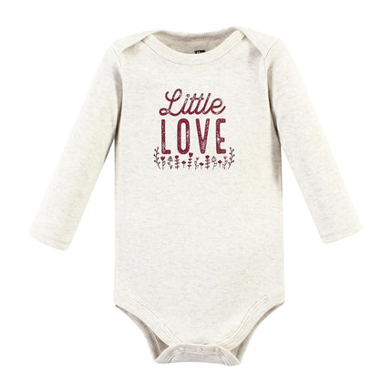 Lot de 5 bodys unisexe bébé Hudson Baby en coton à manches longues, motif petites fleurs d'amour, nouveau-né