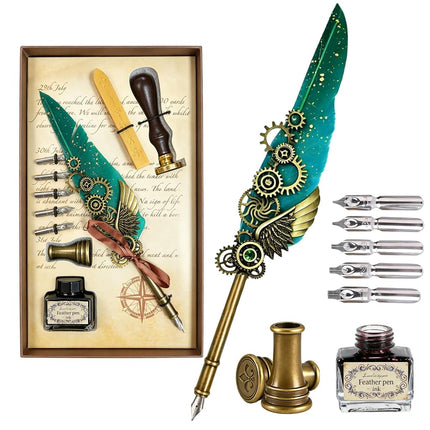 Joyeee Blue Quill Pen and Ink Set, including Punk 