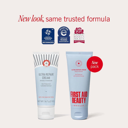 First Aid Beauty - Ultra Repair Cream - Hydrating Face & Body Moisturizer - Whipped Colloidal Oatmeal Clinically Proven to Strengthen Skin Barrier in 7 Days - Helps Relieve Eczema, 2 oz Travel Size