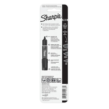 Sharpie Pro Permanent Marker, Medium, Chisel Tip, Black Marker (2018329)