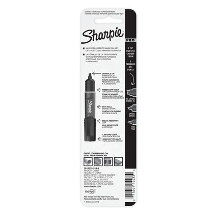 Marqueur permanent Sharpie Pro, pointe biseautée moyenne, noir (2018329)
