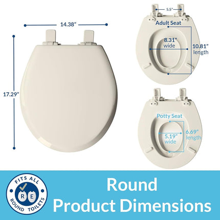 Mayfair 888SLOW 346 NextStep2 Toilet Seat, Biscuit, Round