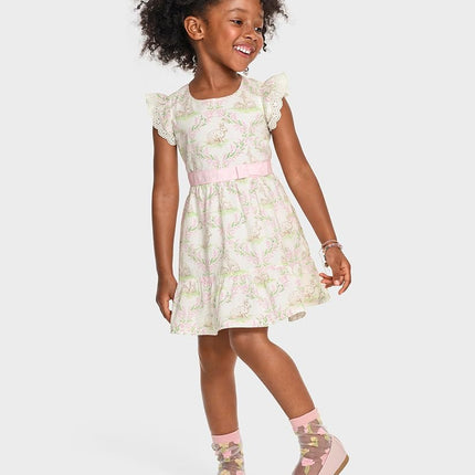The Children's Place Baby Girls' and Toddler Short Sleeve Dressy Dresses, Bunnys Tail, 4T