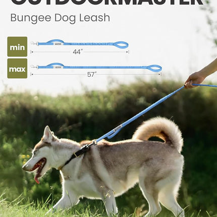 OutdoorMaster Bungee Dog Leash (Blue Upgraded, 4 FT)