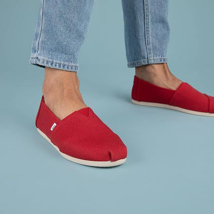 TOMS Alpargata Canvas Shoes - Elastic Gore Fit, Flexible Outsole, Timeless Style, Impactful Purchase Red
