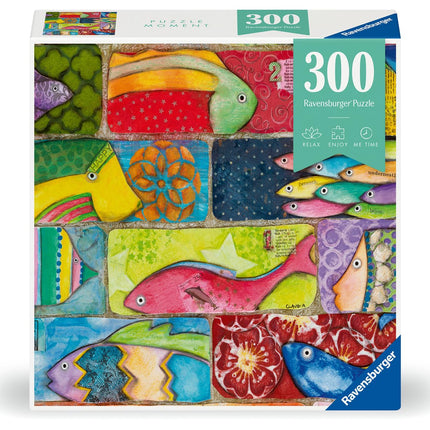Ravensburger Puzzle Moment: Splashy Fish Tiles 300 Piece Jigsaw Puzzle for Adults - 12001328 - Handcrafted Tooling, Made in Germany, Every Piece Fits Together Perfectly